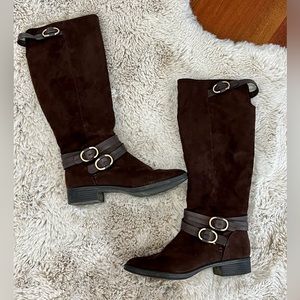 Sam Edelman Circus Knee High Brown Suede Riding Boots